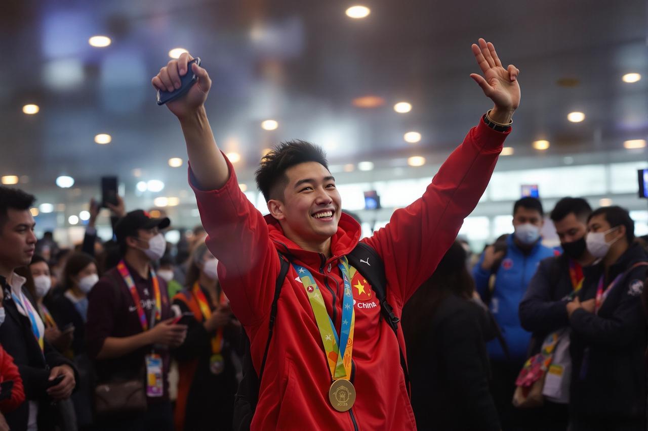 奥运冠军回国遭遇冷落？机场接机人数引发争议